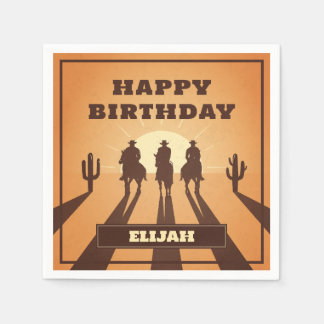 vilda western cowboysolnedgång pappersservett