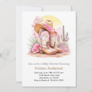 Vilda western Cowgirl Baby Shower Inbjudningar