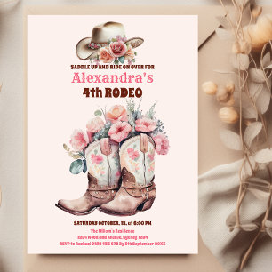 Vilda western Cowgirl Land Westerna Födelsedagsfes Inbjudningar