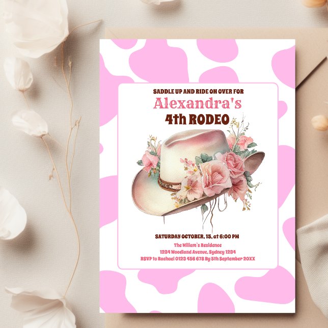 Vilda western Cowgirl Land Westerna Födelsedagsfes Inbjudningar (Skapare uppladdad)