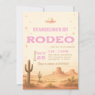 Vilda western för första Rodeo Cowgirl Inbjudningar