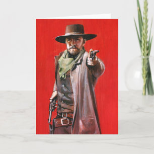 Vilda western Gunslinger Hälsning Card Kort