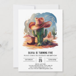 Vilda western Hats Cowboy Birthday Inbjudningar