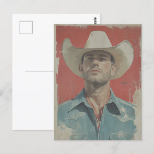 Vilda western-ikon: 1950-talets Vintage Cowboy Vykort