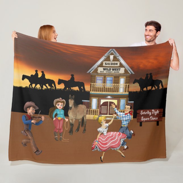 Vilda western Jamboree Fleece Blanket (På plats)