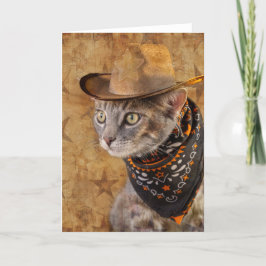 Vilda western Kattunge Notecard Meddelande