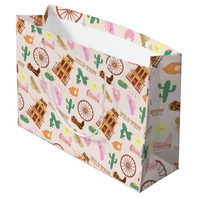 Vilda western med Cacti Mönster Barns födelsedag P (Baksidan Vinklad)