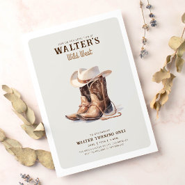 Vilda western Modern Cowboy Birthday Inbjudningar
