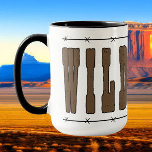 Vilda western ord konst kaffe mugg