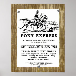 Vilda western Pony Express Riders Poster