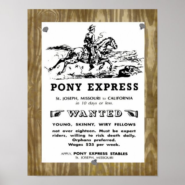 Vilda western Pony Express Riders Poster (Framsidan)