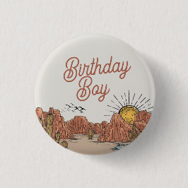 Vilda western Rodeo äventyr väntar på födelsedagsp Knapp