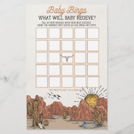 Vilda western Rodeo baby bingo babyduschspel