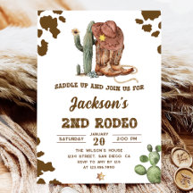 Vilda western Rodeo Cowboy 2:a födelsedagen Party