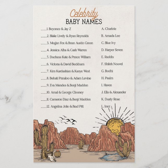 Vilda western Rodeo-festen barn namn duschspel (Framsida)