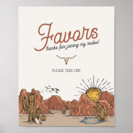 Vilda western Rodeo föredrar party-tecken Poster