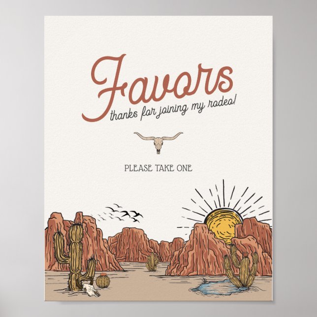 Vilda western Rodeo föredrar party-tecken Poster (Framsidan)