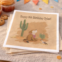 Vilda western Rustic Roligt Cowboy Birthday Papper