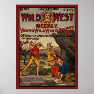 Vilda western Rustlers Cowboys Cowtjejer Poster