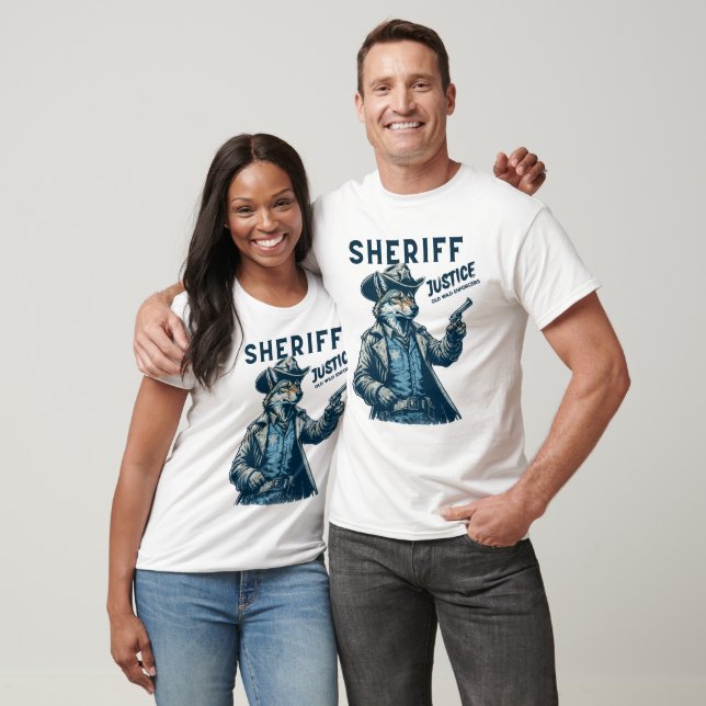 Vilda western sheriff Coyote Cowboy Justice T Shirt (Unisex)