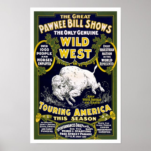 Vilda western Show, 1903. Western reklam för vinta Poster (Framsidan)