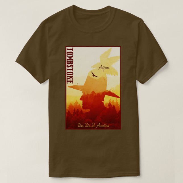 vilda western staden gravsten Arizona T Shirt (Design framsida)