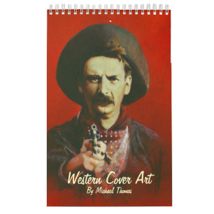 Vilda western täcker konstkalendern kalender