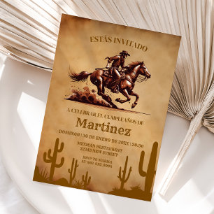 Vilda western Vaquero Cowboy Birthday Spansk Inbjudningar