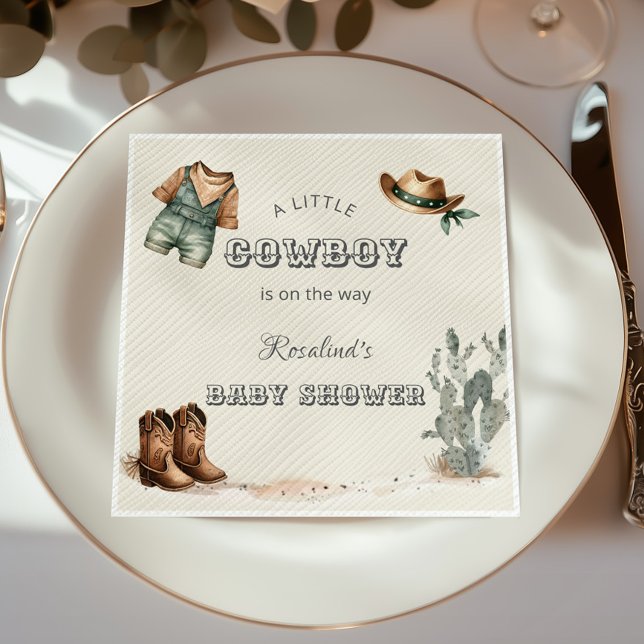 Vilda western Western Cowboy Baby Shower Pappersservett (Skapare uppladdad)