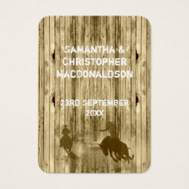 Vilda western westerna bröllopsförmån tack för mär visitkort