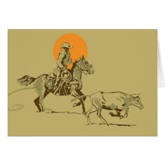 Vilda westernCowboy på arbete Hälsningskort