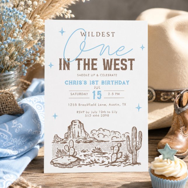 Vildaste Western 1-års födelsedagsinbjudan Cowboy Inbjudningar (Skapare uppladdad)