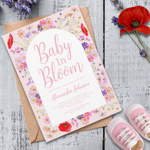 Vildblombebis i blomning Flickbabykalas Inbjudningar
