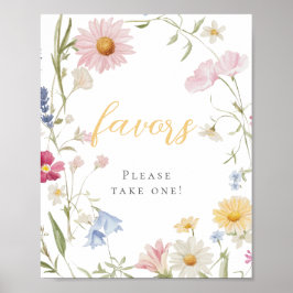 Vildblomma 1:a födelsedagen - ta en tjänst poster