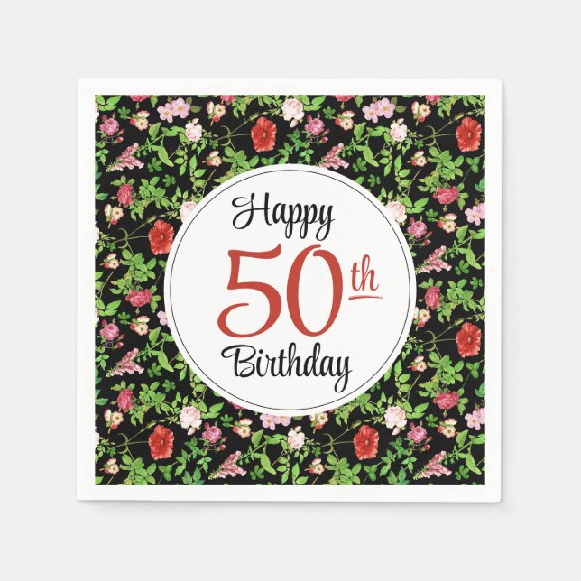 Vildblomma 50-årsdag pappersservett (Framsidan)