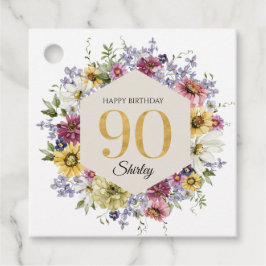 Vildblomma 90-årsdag Personlig Gåvor Etiketter