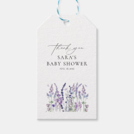 Vildblomma Akvarell Blommig Bebis Shower Presentetikett