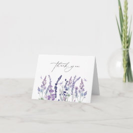 Vildblomma Akvarell Blommig Bröllopsdusch Tack Kort