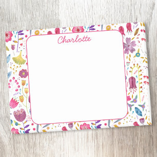 Vildblomma Akvarell Blommig Personlig Post-it Block