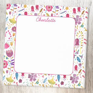 Vildblomma Akvarell Blommig Personlig Post-it Block
