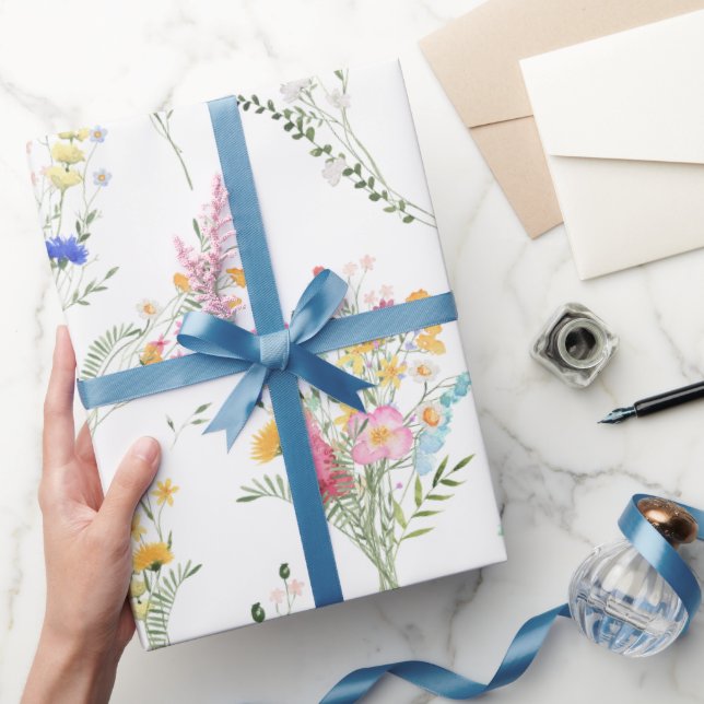 Vildblomma Akvarell Blommönster Presentpapper (Gifting)