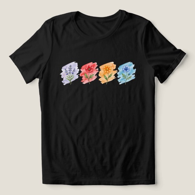 Vildblomma Akvarell T-Shirt  (Design Framsida)