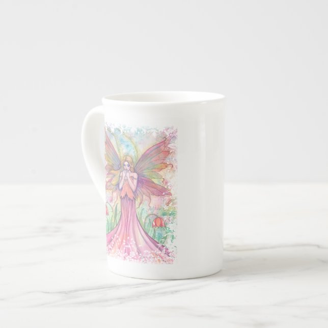 Vildblomma Ängsälva Hög Kopp Benporslin Mugg (Framsida vänster)