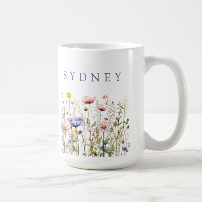 Vildblomma Anpassat Namn Kaffemugg (Höger)
