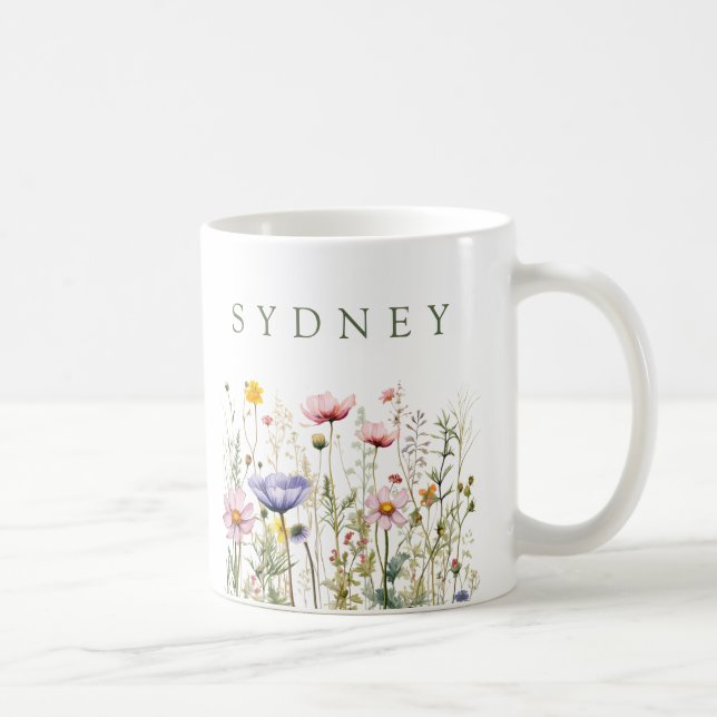 Vildblomma Anpassat Namn Kaffemugg (Höger)