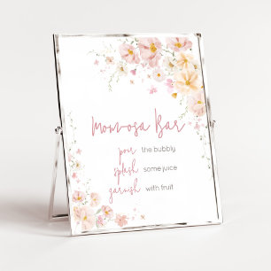 Vildblomma Baby i blom Baby Shower Mamma Osa Bar Poster