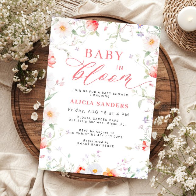 Vildblomma baby i blom babyflicka shower inbjudningar (Skapare uppladdad)