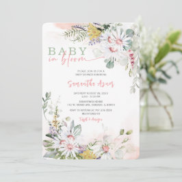 Vildblomma Baby i Bloom Baby Shower Inbjudan