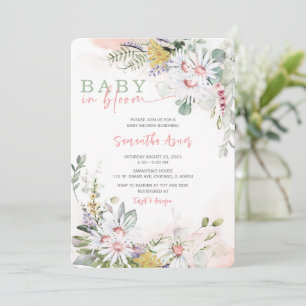 Vildblomma Baby i Bloom Baby Shower Inbjudan
