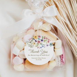 Vildblomma Baby I Knopp Baby Shower Favor Märke